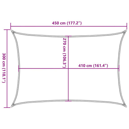vidaXL Sonnensegel 160 g/m² Braun 3x4,5 m HDPE