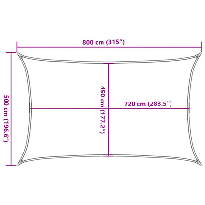 vidaXL Sonnensegel 160 g/m² Braun 5x8 m HDPE