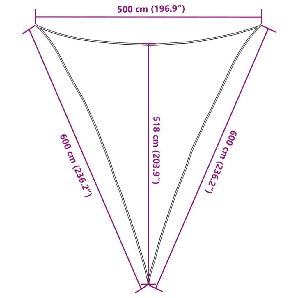 vidaXL Sonnensegel 160 g/m² Braun 5x6x6 m HDPE