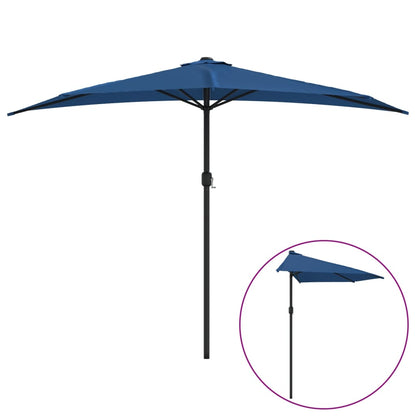 vidaXL Balkon-Sonnenschirm Alu-Mast Blau 300x155x223cm Halbrund