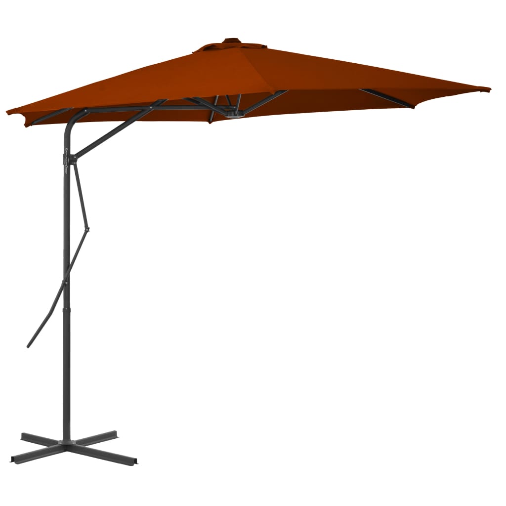 vidaXL Sonnenschirm mit Stahl-Mast 300x230 cm Terrakotta
