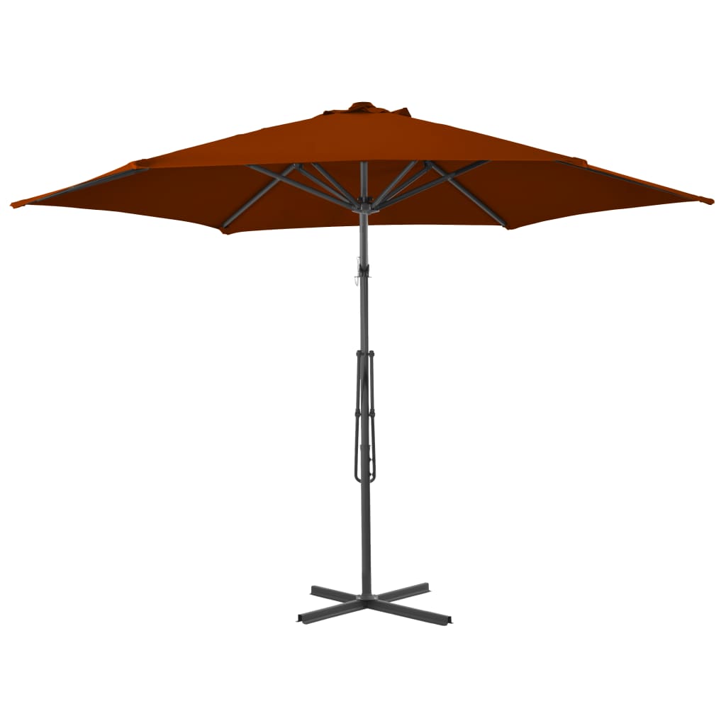 vidaXL Sonnenschirm mit Stahl-Mast 300x230 cm Terrakotta