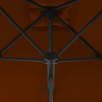vidaXL Sonnenschirm mit Stahl-Mast 300x230 cm Terrakotta
