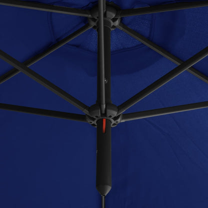 vidaXL Doppel-Sonnenschirm mit Stahl-Mast 600 cm Azurblau