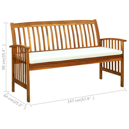 vidaXL Gartenbank mit Kissen 147 cm Massivholz Akazie