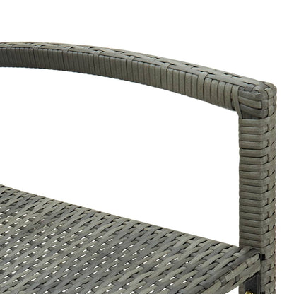 vidaXL Barhocker 4 Stk. Grau Poly Rattan