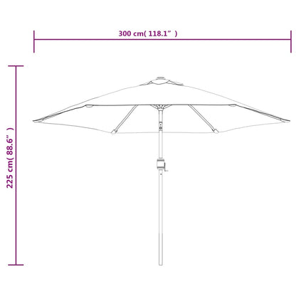 vidaXL Sonnenschirm mit LED-Beleuchtung Stahl-Mast 300 cm Terrakotta