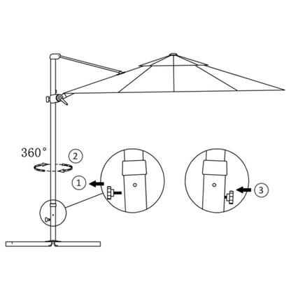 vidaXL Ampelschirm mit Aluminium-Mast 300 cm Rot