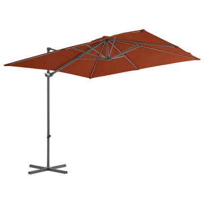 vidaXL Ampelschirm mit Stahl-Mast 250x250 cm Terrakotta