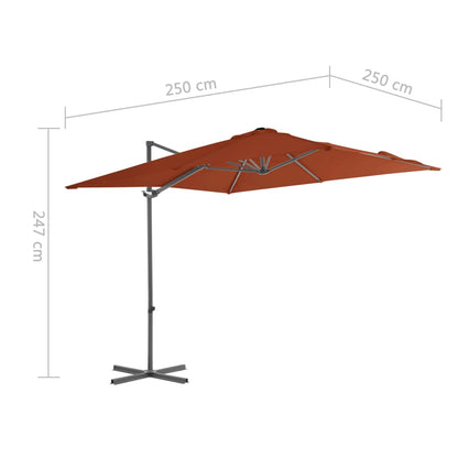 vidaXL Ampelschirm mit Stahl-Mast 250x250 cm Terrakotta
