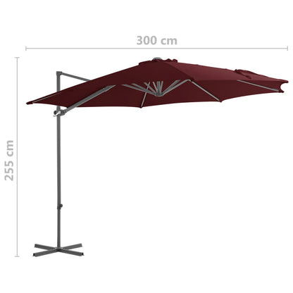 vidaXL Ampelschirm mit Stahl-Mast 300 cm Bordeauxrot