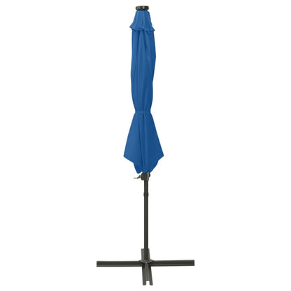 vidaXL Ampelschirm mit LED-Beleuchtung 300 cm Azurblau