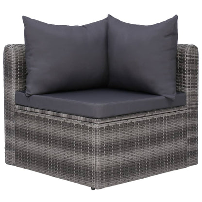 vidaXL 8-tlg. Garten-Lounge-Set mit Kissen Poly Rattan Grau