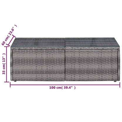 vidaXL 8-tlg. Garten-Lounge-Set mit Kissen Poly Rattan Grau