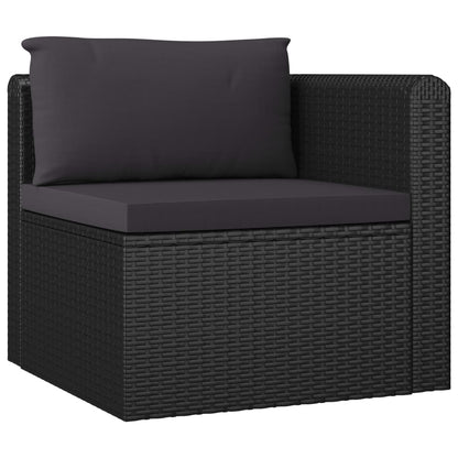 vidaXL 8-tlg. Garten-Lounge-Set mit Kissen Poly Rattan Schwarz