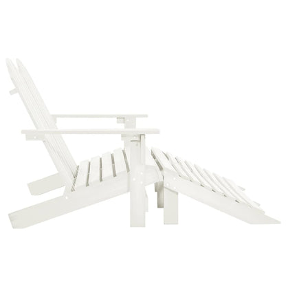 vidaXL Adirondack-Gartenbank 2-Sitzer mit Fußteil Tannenholz Weiß