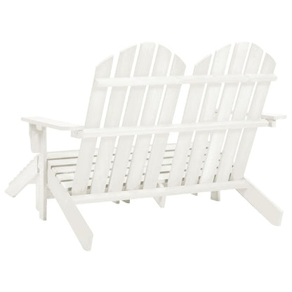 vidaXL Adirondack-Gartenbank 2-Sitzer mit Fußteil Tannenholz Weiß