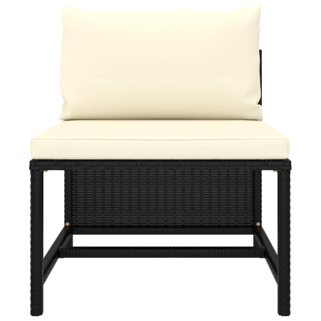 vidaXL 8-tlg. Garten-Lounge-Set mit Kissen Poly Rattan Schwarz