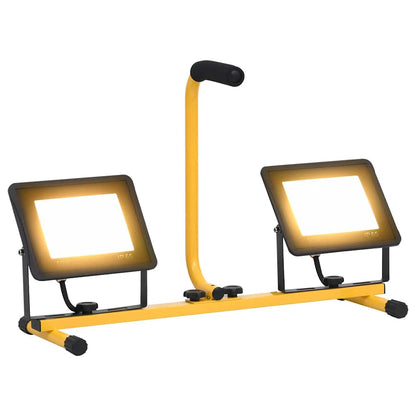 vidaXL LED-Fluter mit Handgriff 2x50 W Warmweiß
