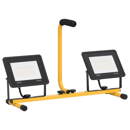 vidaXL LED-Fluter mit Handgriff 2x50 W Warmweiß