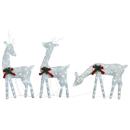 Weihnachtsdekoration Rentiere 270x7x90 cm Weiß Kaltweiß Mesh