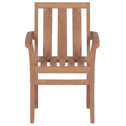 vidaXL Stapelbare Gartenstühle mit Kissen 4 Stk. Massivholz Teak