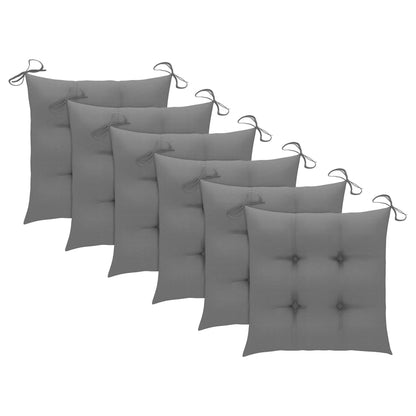 vidaXL Klappbare Gartenstühle 6 Stk. mit Kissen Massivholz Akazie