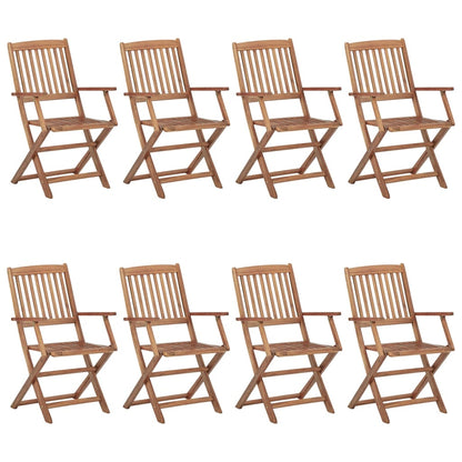 vidaXL Klappbare Gartenstühle 8 Stk. mit Kissen Massivholz Akazie