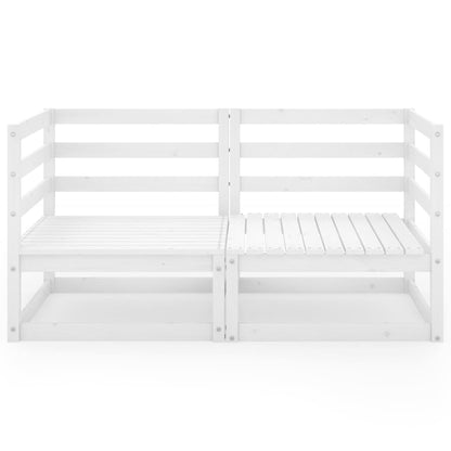 vidaXL Gartensofa 2-Sitzer Weiß Massivholz Kiefer