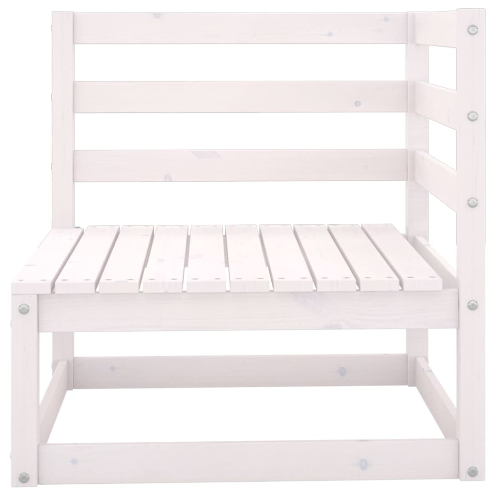 vidaXL Gartensofa 2-Sitzer Weiß Massivholz Kiefer