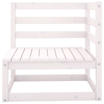 vidaXL Gartensofa 2-Sitzer Weiß Massivholz Kiefer