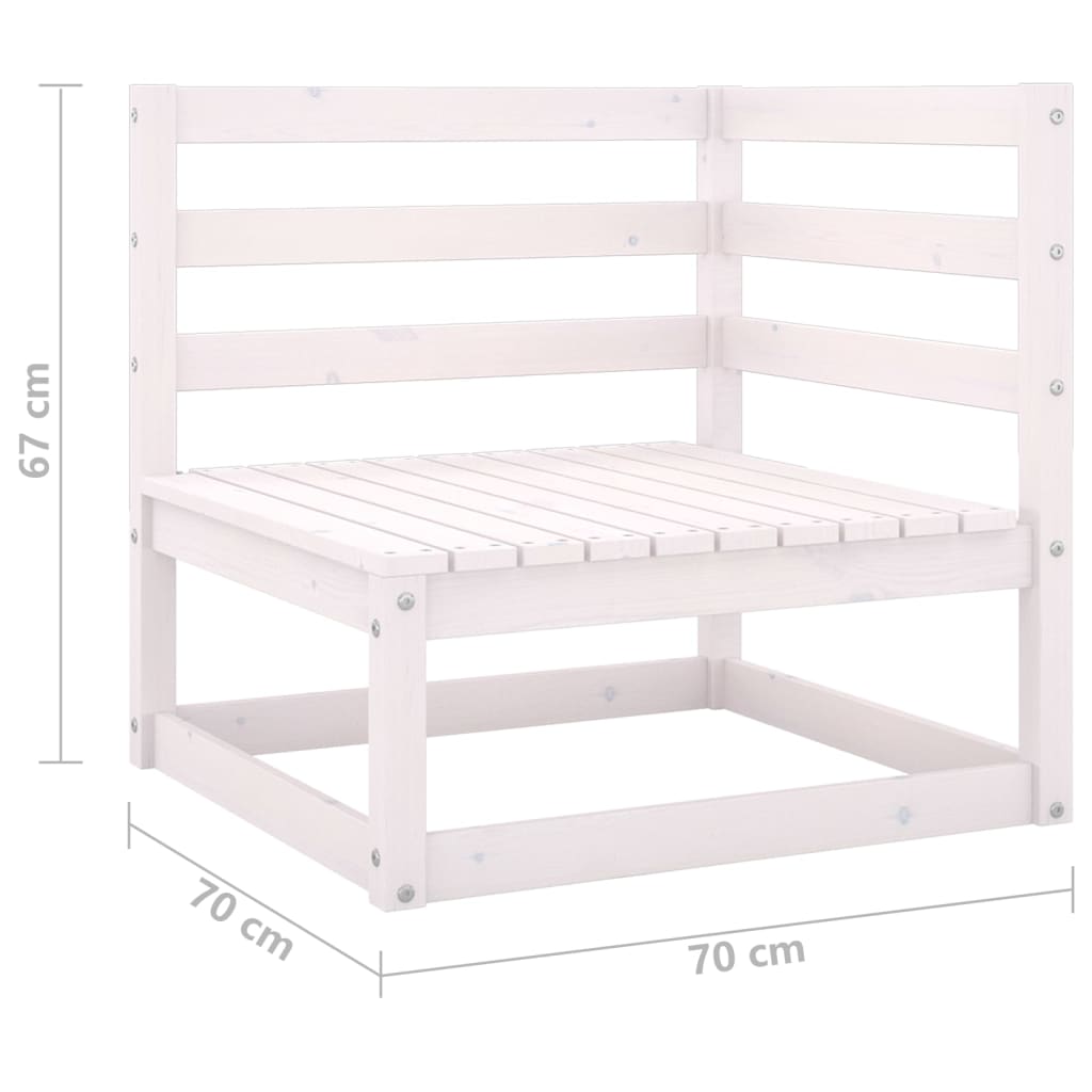 vidaXL Gartensofa 2-Sitzer Weiß Massivholz Kiefer