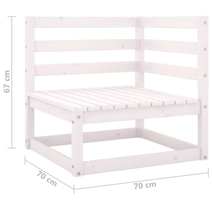 vidaXL Gartensofa 2-Sitzer Weiß Massivholz Kiefer