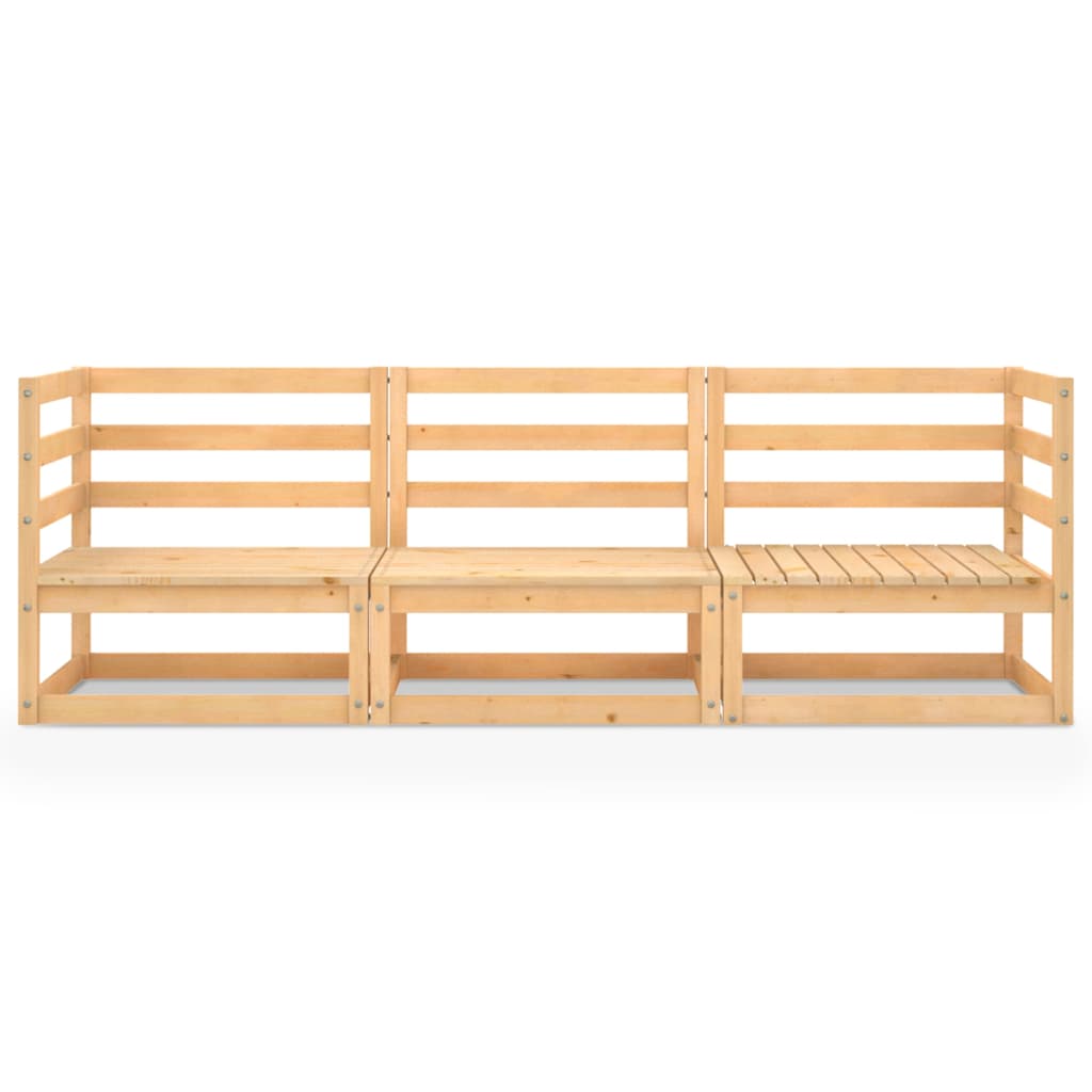 vidaXL Outdoor-Sofa 3-Sitzer Massivholz Kiefer