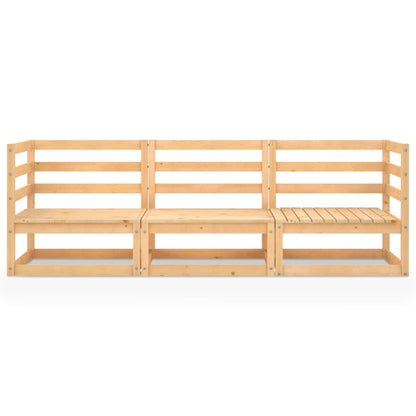 vidaXL Outdoor-Sofa 3-Sitzer Massivholz Kiefer