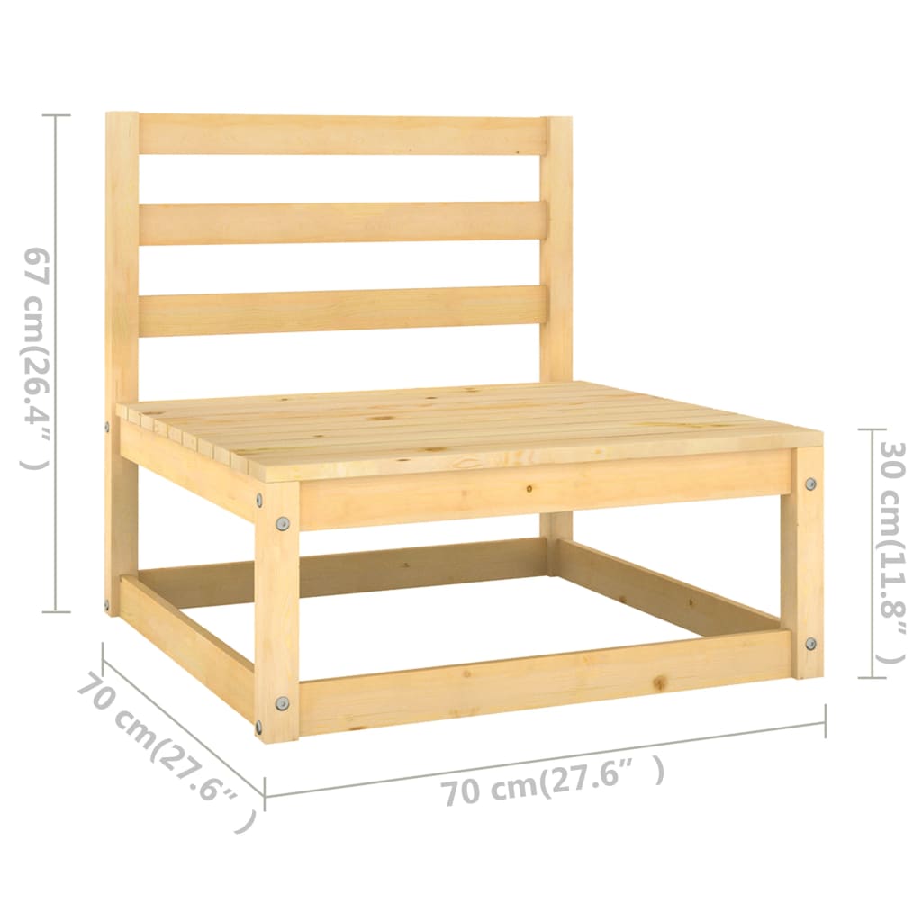 vidaXL Outdoor-Sofa 3-Sitzer Massivholz Kiefer