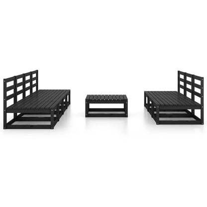 vidaXL 8-tlg. Garten-Lounge-Set Schwarz Massivholz Kiefer