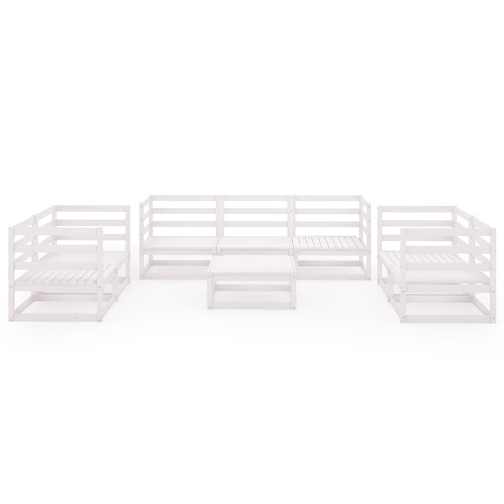 vidaXL 8-tlg. Garten-Lounge-Set Weiß Massivholz Kiefer