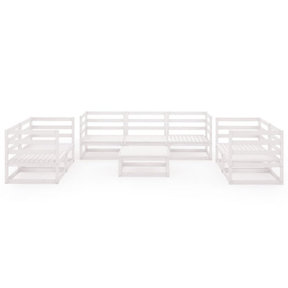 vidaXL 8-tlg. Garten-Lounge-Set Weiß Massivholz Kiefer