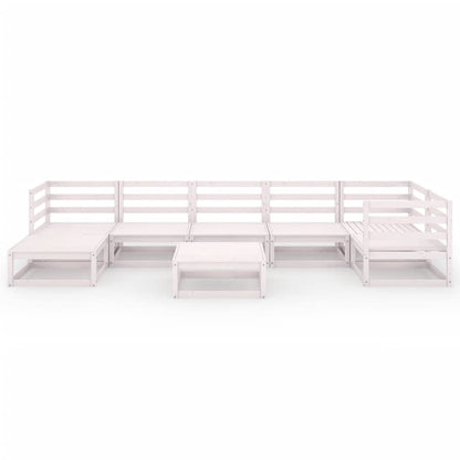 vidaXL 8-tlg. Garten-Lounge-Set Weiß Kiefer Massivholz