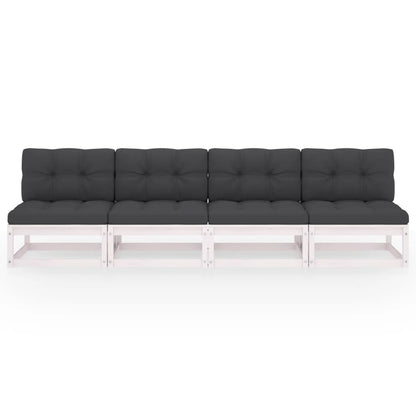 vidaXL 4-Sitzer-Gartensofa mit Kissen Kiefer Massivholz