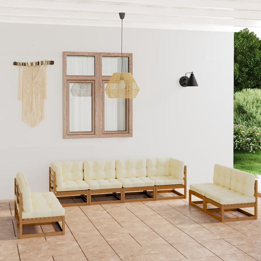 vidaXL 8-tlg. Garten-Lounge-Set mit Kissen Kiefer Massivholz