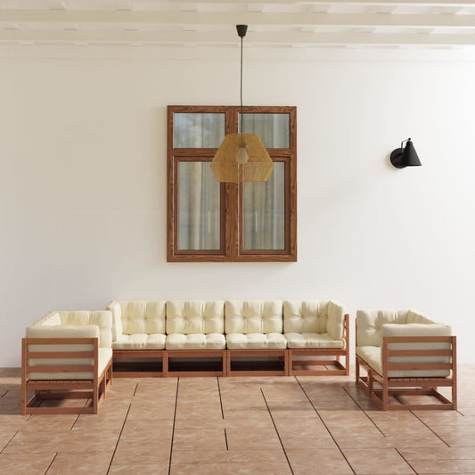vidaXL 8-tlg. Garten-Lounge-Set mit Kissen Kiefer MassivholzvidaXL