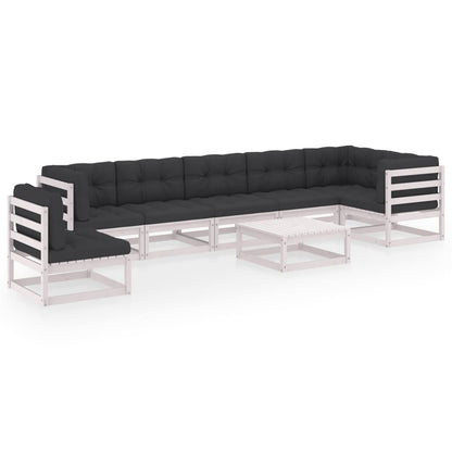 vidaXL 8-tlg. Garten-Lounge-Set mit Kissen Massivholz Kiefer