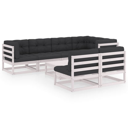 vidaXL 8-tlg. Garten-Lounge-Set mit Kissen Massivholz Kiefer
