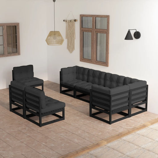 vidaXL 8-tlg. Garten-Lounge-Set mit Kissen Massivholz Kiefer