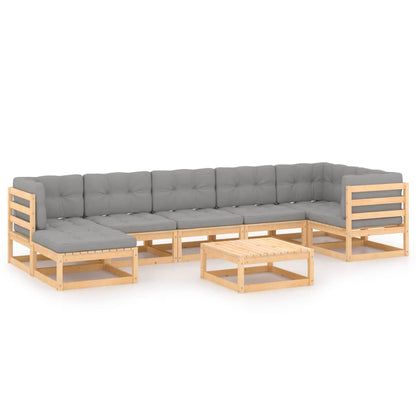 vidaXL 8-tlg. Garten-Lounge-Set mit Kissen Massivholz Kiefer