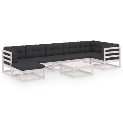 vidaXL 8-tlg. Garten-Lounge-Set mit Kissen Massivholz Kiefer