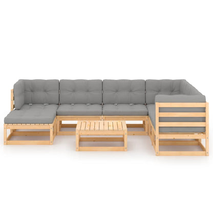 vidaXL 8-tlg. Garten-Lounge-Set mit Kissen Massivholz Kiefer