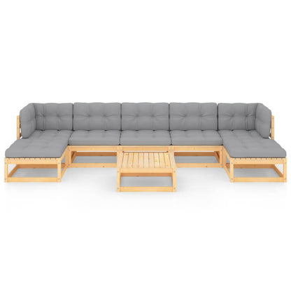 vidaXL 8-tlg. Garten-Lounge-Set mit Kissen Massivholz Kiefer